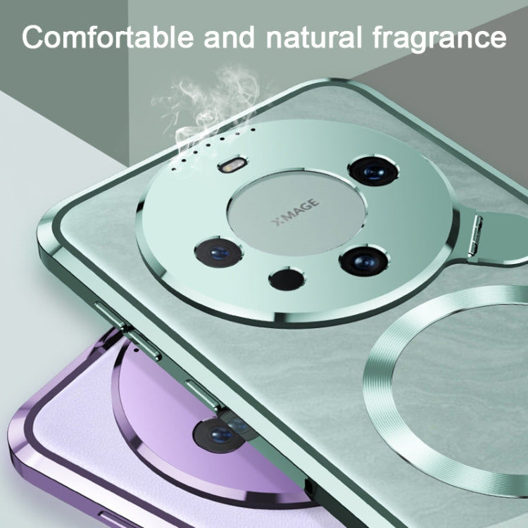 For Huawei Mate 60 Aromatherapy Holder Single-sided MagSafe Magnetic Phone Case(Green) - Huawei Cases by PMC TechLife | Online Shopping South Africa | PMC TechLife | Buy Now Pay Later Mobicred