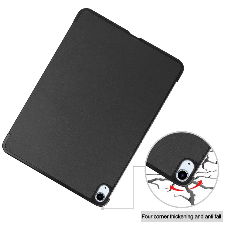 For iPad Air 13 2024 Custer Pure Color 3-Fold Holder Smart Leather Tablet Case(Black) - iPad Air 13 2024 Cases by PMC TechLife | Online Shopping South Africa | PMC TechLife | Buy Now Pay Later Mobicred
