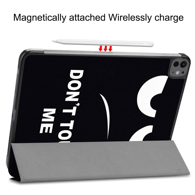 For iPad Pro 13 2024 Custer Painted 3-Fold Holder Smart Leather Tablet Case(Big Eyes ME) - iPad Pro 13 2024 Cases by PMC TechLife | Online Shopping South Africa | PMC TechLife | Buy Now Pay Later Mobicred