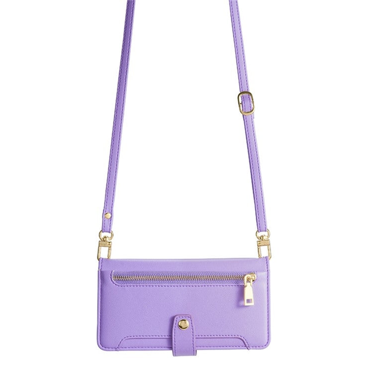 For Google Pixel 9 Pro XL Sheep Texture Cross-body Zipper Wallet Leather Phone Case(Purple) - Google Cases by PMC TechLife | Online Shopping South Africa | PMC TechLife | Buy Now Pay Later Mobicred