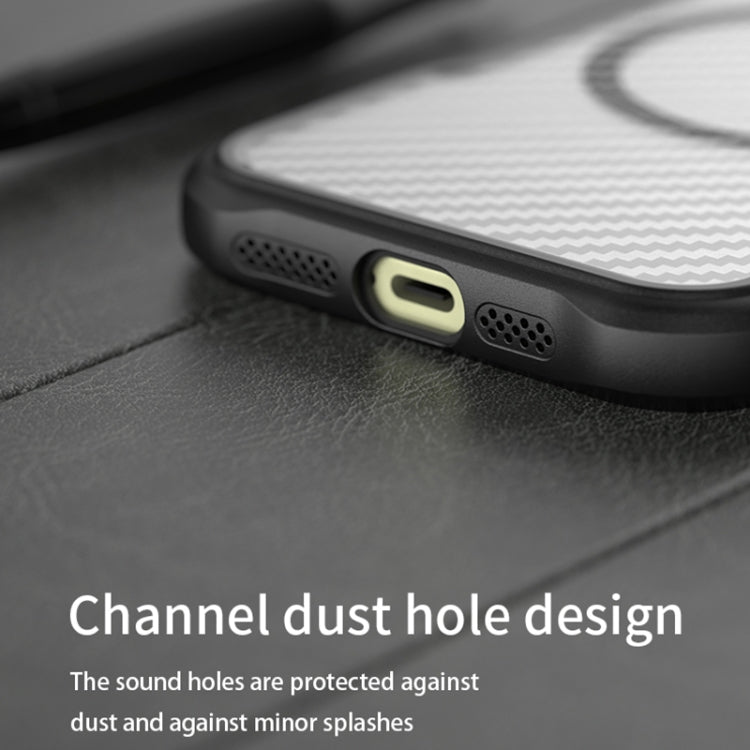 For iPhone 16 Pro Carbon Fiber Texture MagSafe Translucent Phone Case(Purple) - iPhone 16 Pro Cases by PMC TechLife | Online Shopping South Africa | PMC TechLife | Buy Now Pay Later Mobicred