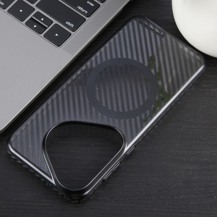 For Huawei Pura 70 6D Plated Carbon Fiber Clear Magsafe PC Phone Case(Starry Black) - Huawei Cases by PMC Jewellery | Online Shopping South Africa | PMC Jewellery | Buy Now Pay Later Mobicred