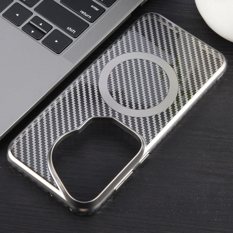 For Huawei Pura 70 Ultra 6D Plated Carbon Fiber Clear Magsafe PC Phone Case(Titanium Grey) - Huawei Cases by PMC Jewellery | Online Shopping South Africa | PMC Jewellery | Buy Now Pay Later Mobicred