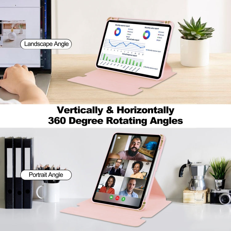 For iPad Pro 13 2024 Transparent Rotation Smart Leather Tablet Case(Pink) - iPad Pro 13 2024 Cases by PMC TechLife | Online Shopping South Africa | PMC TechLife | Buy Now Pay Later Mobicred
