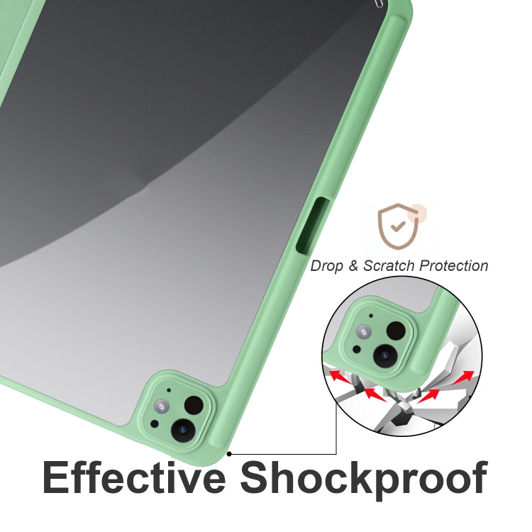 For iPad Pro 11 2024 Acrylic 3-folding Smart Leather Tablet Case(Green) - iPad Pro 11 2024 Cases by PMC TechLife | Online Shopping South Africa | PMC TechLife | Buy Now Pay Later Mobicred