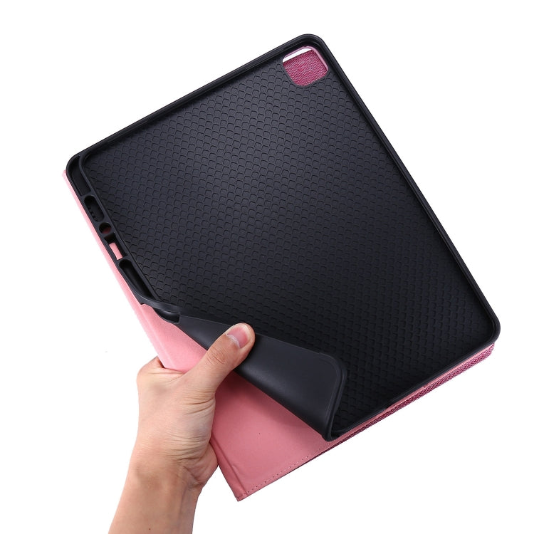 For iPad Pro 11 2024 Fabric Leather Tablet Case(Rose Red) - iPad Pro 11 2024 Cases by PMC TechLife | Online Shopping South Africa | PMC TechLife | Buy Now Pay Later Mobicred