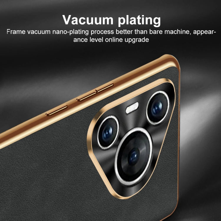 For Huawei Pura 70 Electroplating Lambskin Leather Phone Case(Blue) - Huawei Cases by PMC Jewellery | Online Shopping South Africa | PMC Jewellery | Buy Now Pay Later Mobicred