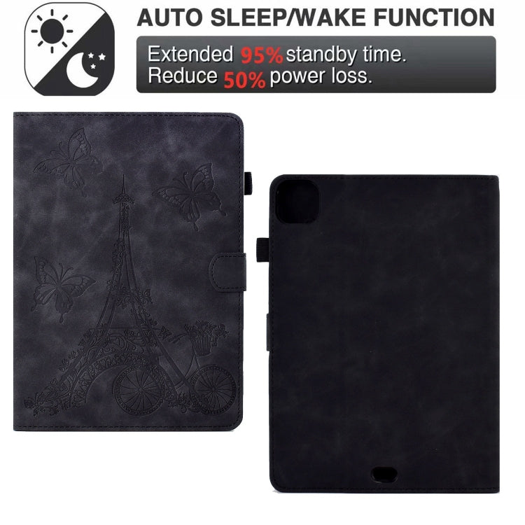For iPad Pro 11 2024 Tower Embossed Leather Smart Tablet Case(Black) - iPad Pro 11 2024 Cases by PMC TechLife | Online Shopping South Africa | PMC TechLife | Buy Now Pay Later Mobicred