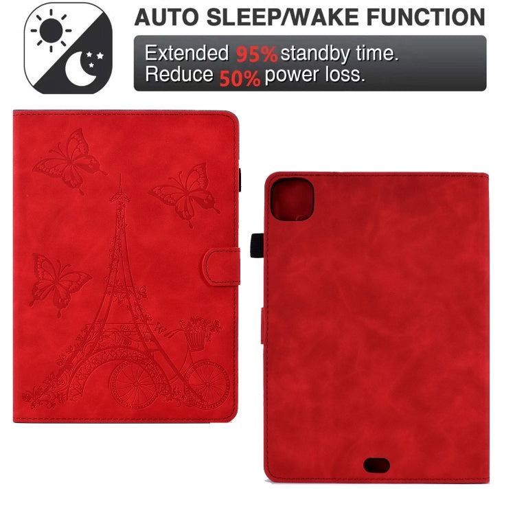 For iPad Pro 11 2024 Tower Embossed Leather Smart Tablet Case(Red) - iPad Pro 11 2024 Cases by PMC TechLife | Online Shopping South Africa | PMC TechLife | Buy Now Pay Later Mobicred