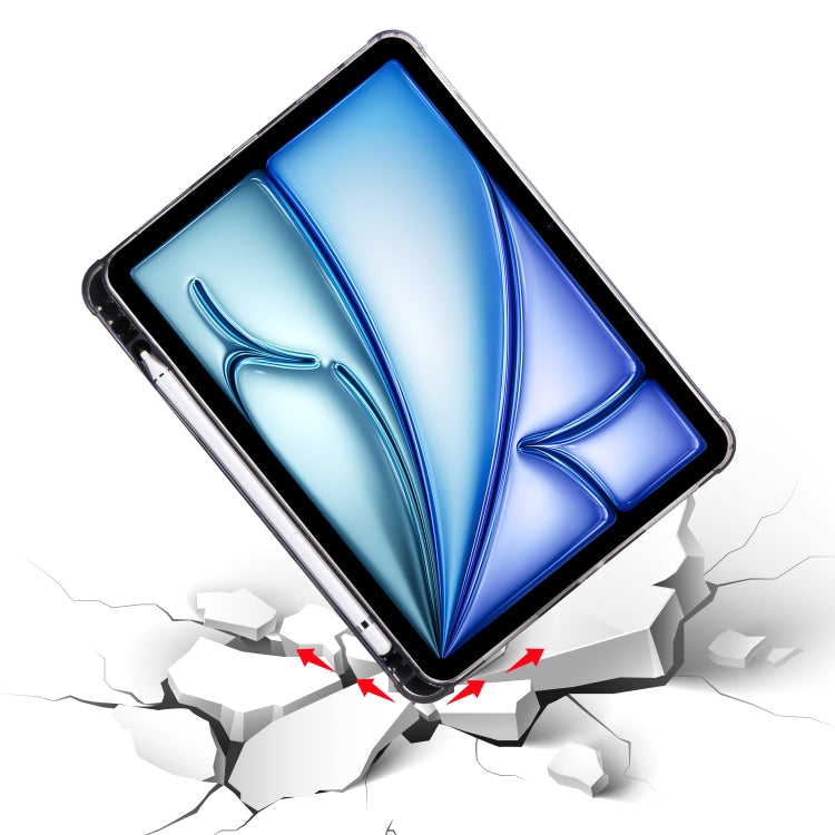 For iPad Air 11 2024 3-fold TPU Leather Smart Tablet Case with Pen Slot(Black) - iPad Air 11 2024 Cases by PMC TechLife | Online Shopping South Africa | PMC TechLife | Buy Now Pay Later Mobicred