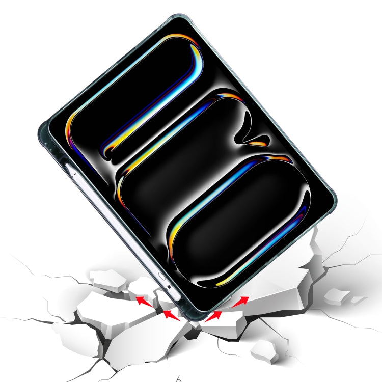 For iPad Pro 11 2024 3-fold TPU Leather Smart Tablet Case with Pen Slot(Pine Green) - iPad Pro 11 2024 Cases by PMC TechLife | Online Shopping South Africa | PMC TechLife | Buy Now Pay Later Mobicred