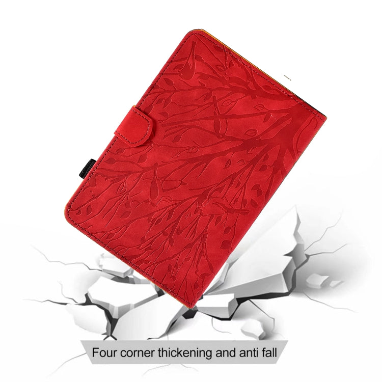 For iPad Pro 11 2024 Fortune Tree Embossed Leather Smart Tablet Case(Red) - iPad Pro 11 2024 Cases by PMC TechLife | Online Shopping South Africa | PMC TechLife | Buy Now Pay Later Mobicred