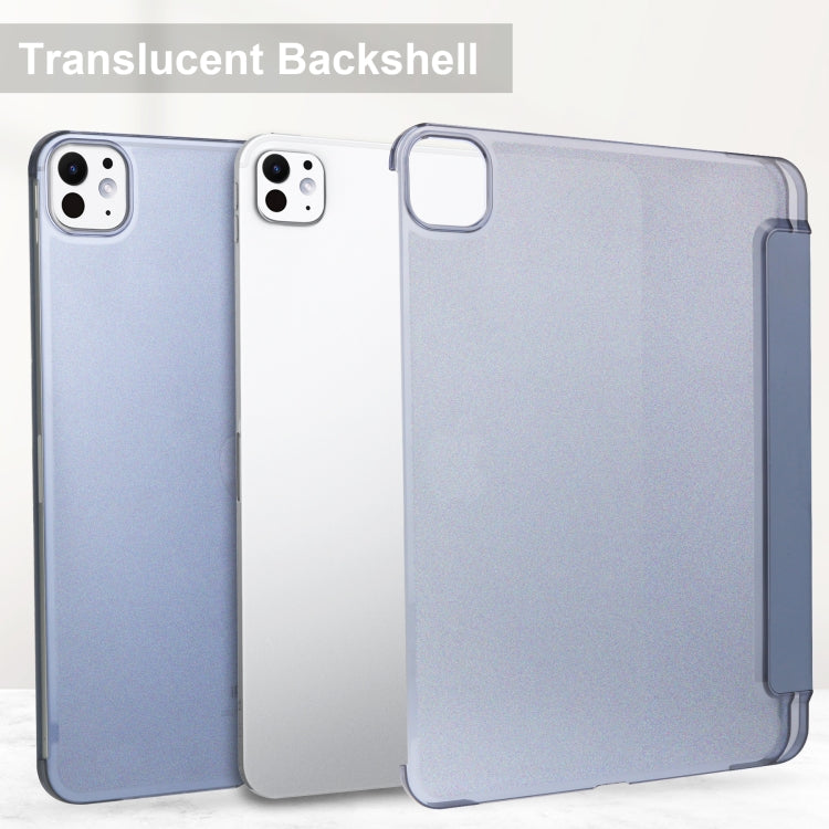 For iPad Pro 11 2024 3-fold Semi-transparent Frosted Smart Leather Tablet Case(Lavender Purple) - iPad Pro 11 2024 Cases by PMC TechLife | Online Shopping South Africa | PMC TechLife | Buy Now Pay Later Mobicred
