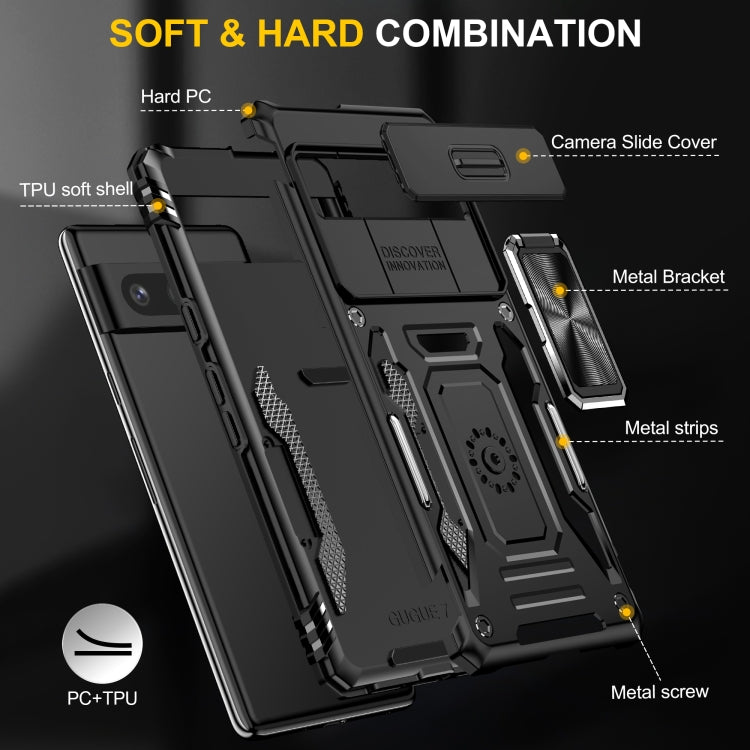 For Google Pixel 9/9 Pro Armor PC + TPU Camera Shield Phone Case(Black) - Google Cases by PMC TechLife | Online Shopping South Africa | PMC TechLife | Buy Now Pay Later Mobicred