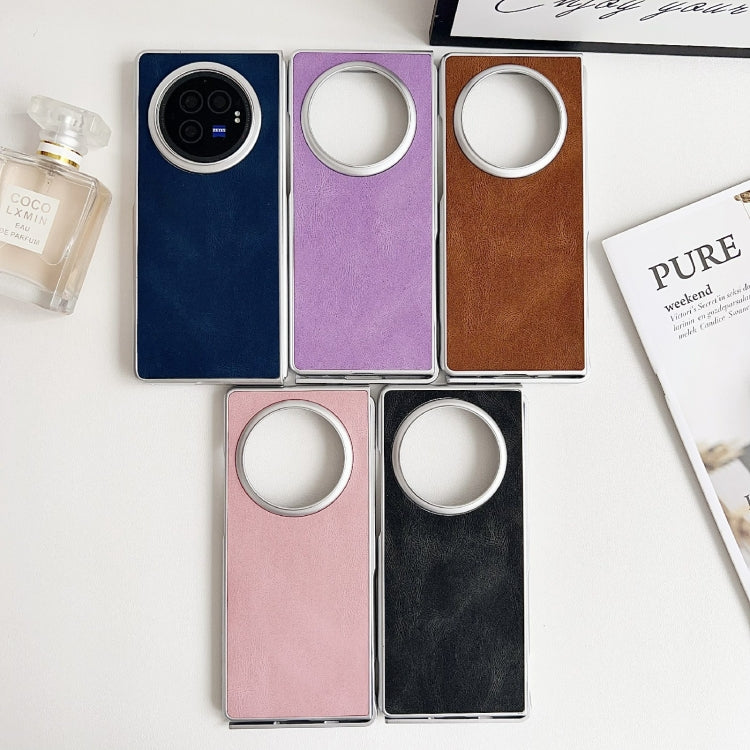 For vivo X Fold3 Pro Skin Feel Leather Texture Pearlescent Paint Shockproof Phone Case(Purple) - free shipping - PMC TechLife - Order now!