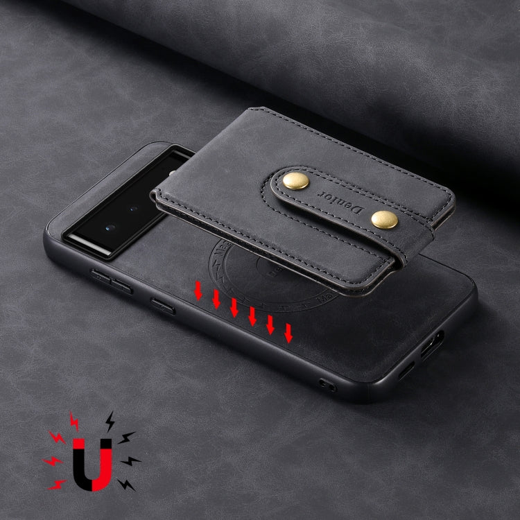 For Google Pixel 6 Denior D14 NK Retro Pattern MagSafe Magnetic Card Holder Leather Phone Case(Black) - Google Cases by Denior | Online Shopping South Africa | PMC TechLife | Buy Now Pay Later Mobicred