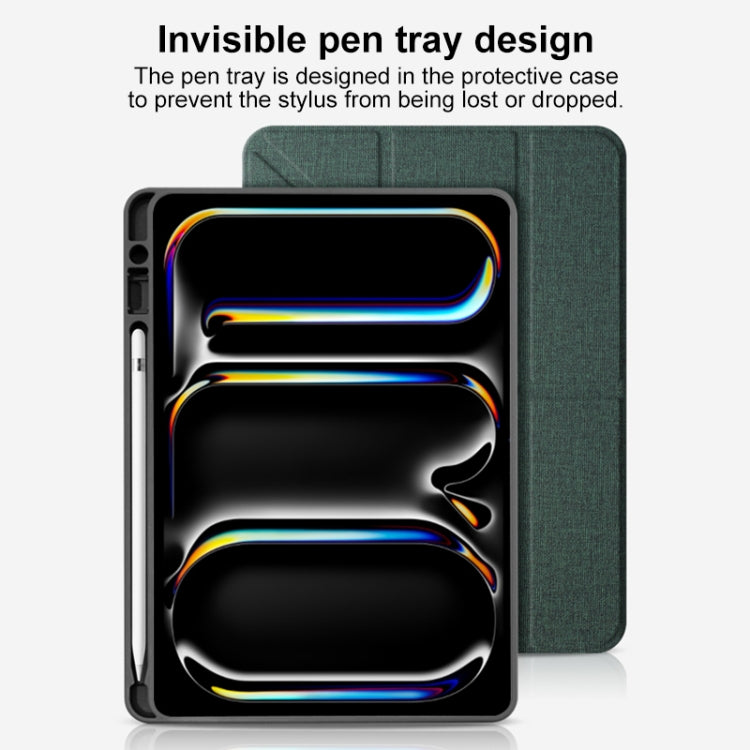 For iPad Pro 11 2024 Mutural Multi-fold Smart Leather Tablet Case(Green) - free shipping - PMC TechLife - Order now!