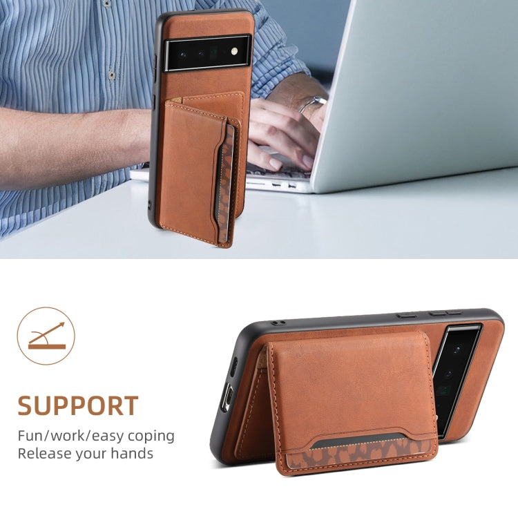 For Google Pixel 6 Pro Denior D13 Retro Texture Leather MagSafe Card Bag Phone Case(Brown) - free shipping - PMC TechLife - Order now!