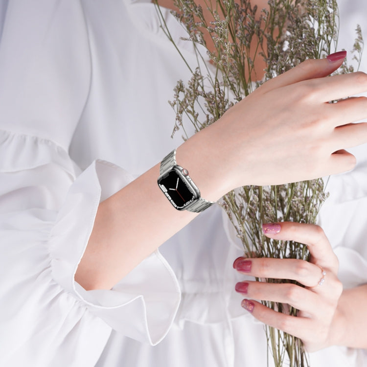 For Apple Watch Series 4 40mm PG63 Three-Bead Protrusion Titanium Metal Watch Band(Silver) - free shipping - PMC TechLife - Order now!