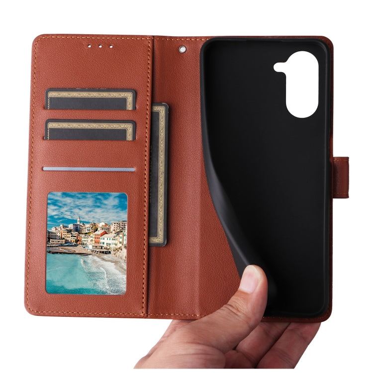 For Realme C33 Multifunctional Horizontal Flip Leather Phone Case with Three Card Slot(Brown) - Realme Cases by PMC TechLife | Online Shopping South Africa | PMC TechLife | Buy Now Pay Later Mobicred
