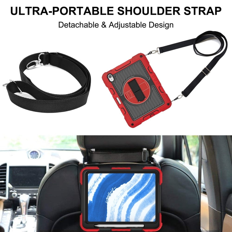 For iPad Air 11 2024 / Air 2022 10.9 360 Degree Rotation PC Contrast Silicone Tablet Case(Red + Black) - iPad Air 11 2024 Cases by PMC TechLife | Online Shopping South Africa | PMC TechLife | Buy Now Pay Later Mobicred