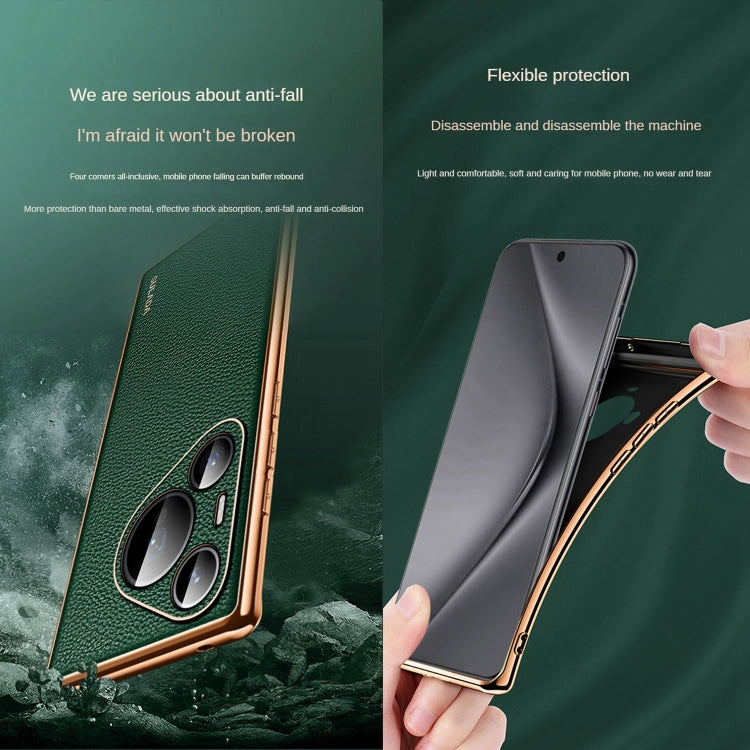 For Huawei Pura 70 Ultra SULADA TPU + Litchi Texture Leather Phone Case(Black) - free shipping - PMC Jewellery - Order now!