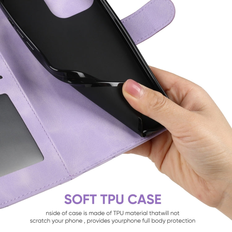 For Motorola Moto G Play 4G 2024 Skin Feel Geometric Lines Leather Phone Case(Purple) - Motorola Cases by PMC Jewellery | Online Shopping South Africa | PMC Jewellery | Buy Now Pay Later Mobicred