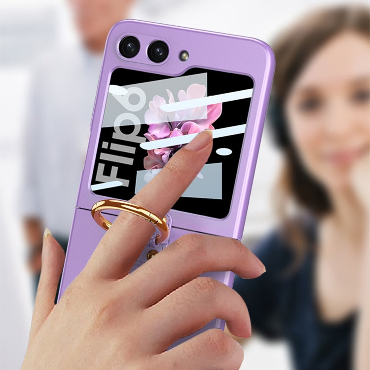 For Samsung Galaxy Z Flip6 / Flip7 FE GKK Integrated Ultra-thin PC Full Coverage Phone Case with Ring Holder(Silver) - free shipping - PMC Jewellery - Order now!