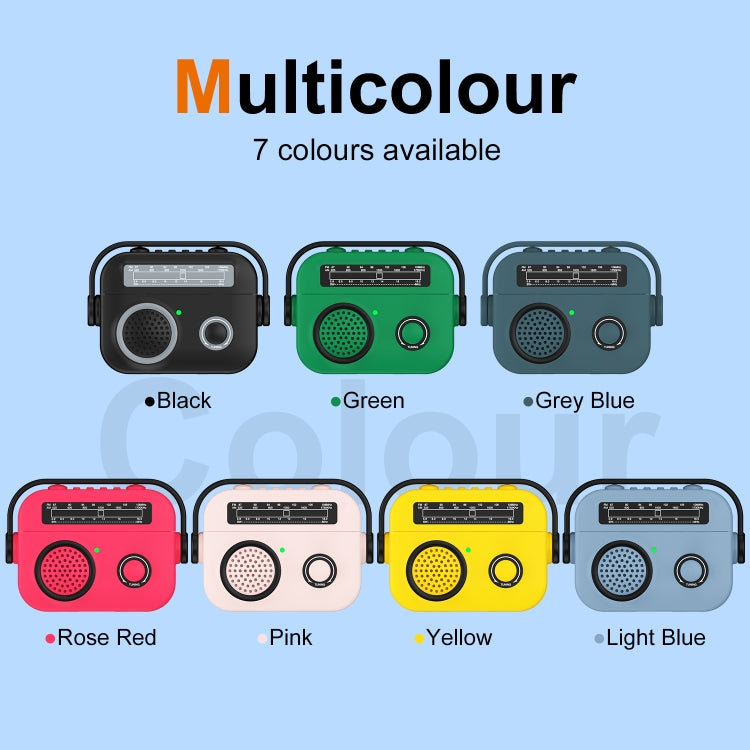 For AirPods 3 Radio Style Wireless Bluetooth Earphones Shockproof Protective Case(Rose Red) - For AirPods 3 by PMC Jewellery | Online Shopping South Africa | PMC Jewellery | Buy Now Pay Later Mobicred