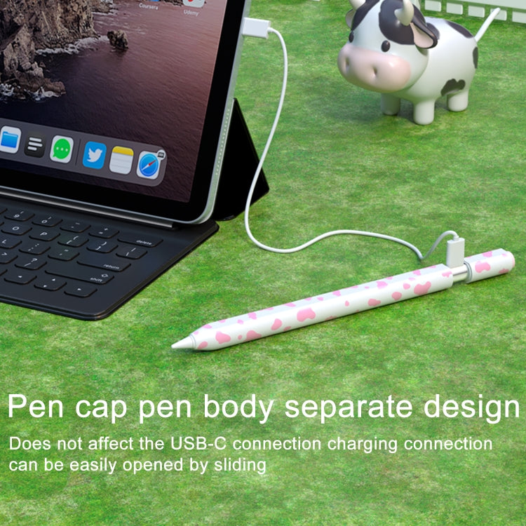 For Apple Pencil 1 Cow Pattern Stylus Silicone Protective Cover(Blue) - Pencil Accessories by PMC Jewellery | Online Shopping South Africa | PMC Jewellery | Buy Now Pay Later Mobicred