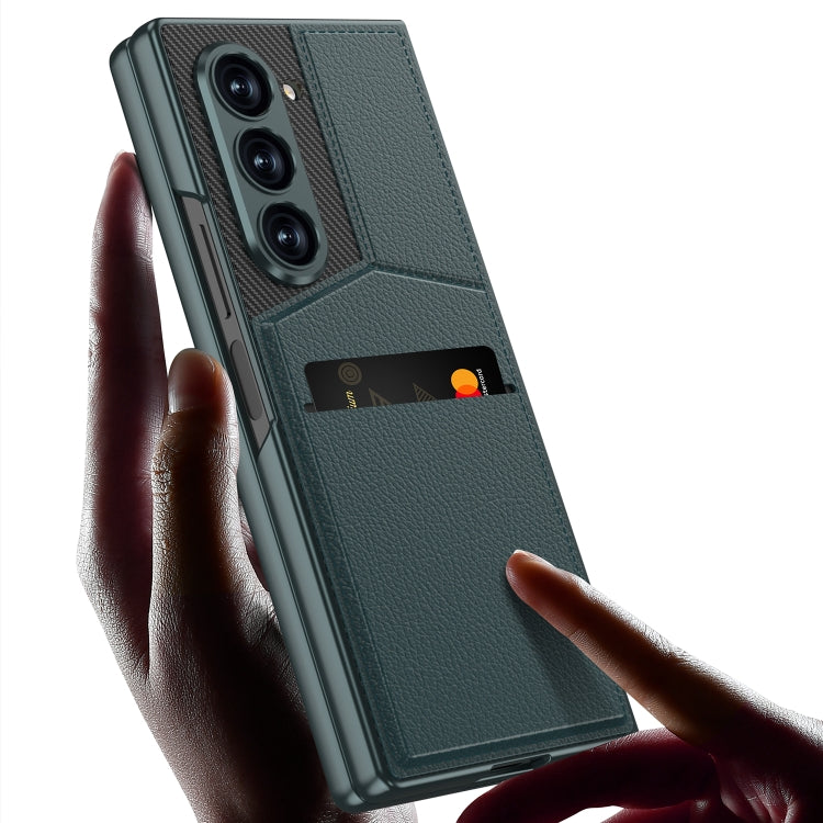 For Samsung Galaxy Z Fold6 GKK Integrated Rotor Bracket Recessed Card Bag Phone Case(Titanium Grey) - free shipping - PMC Jewellery - Order now!