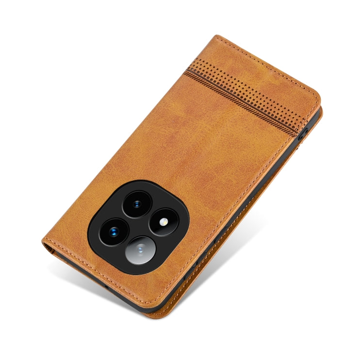For Redmi Note 14 Pro 5G AZNS Magnetic Calf Texture Flip Leather Phone Case(Light Brown) - free shipping - PMC Jewellery - Order now!