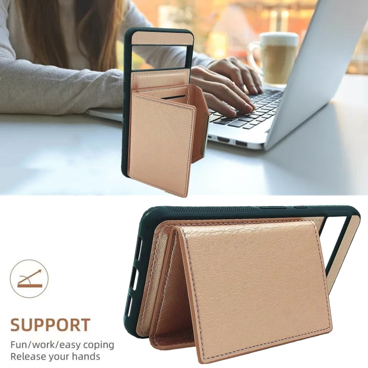 For Google Pixel 9 / 9 Pro Solid Color Metal Buckle Card Slots Bag Phone Case(Rose Gold) - free shipping - PMC TechLife - Order now!