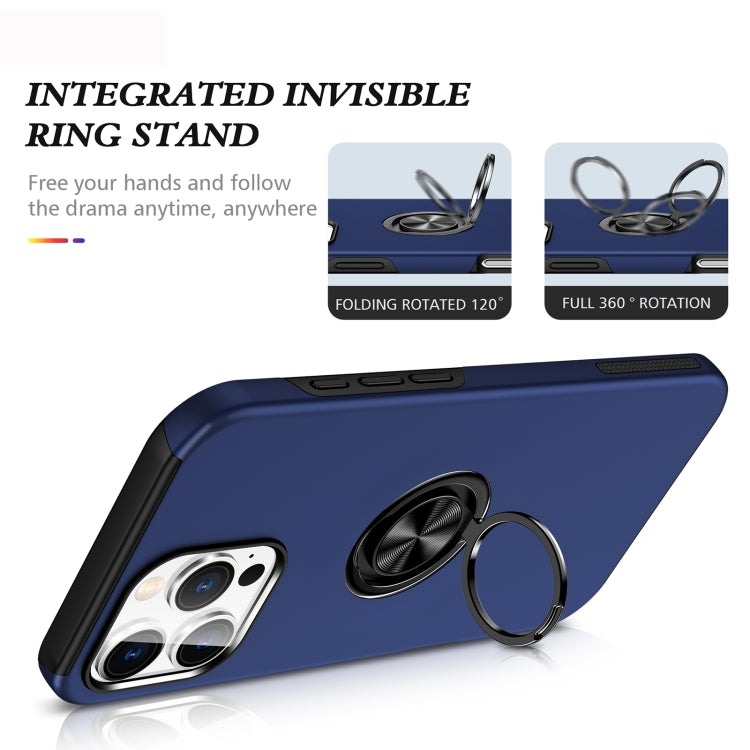 For iPhone 16 Magnetic Ring Holder Phone Case(Navy Blue) - iPhone 16 Cases by PMC TechLife | Online Shopping South Africa | PMC TechLife | Buy Now Pay Later Mobicred