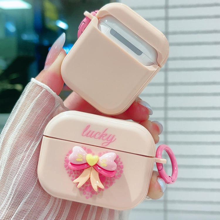 For AirPods 3 3D Love Bowknot Bluetooth Earphone Protective Case(Pink) - For AirPods 3 by PMC Jewellery | Online Shopping South Africa | PMC Jewellery | Buy Now Pay Later Mobicred