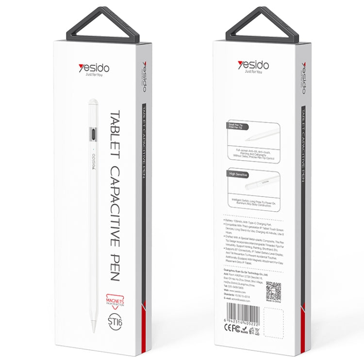 For iPad Yesido ST16 Anti-mistouch Capacitive Stylus(White) - free shipping - PMC Jewellery - Order now!