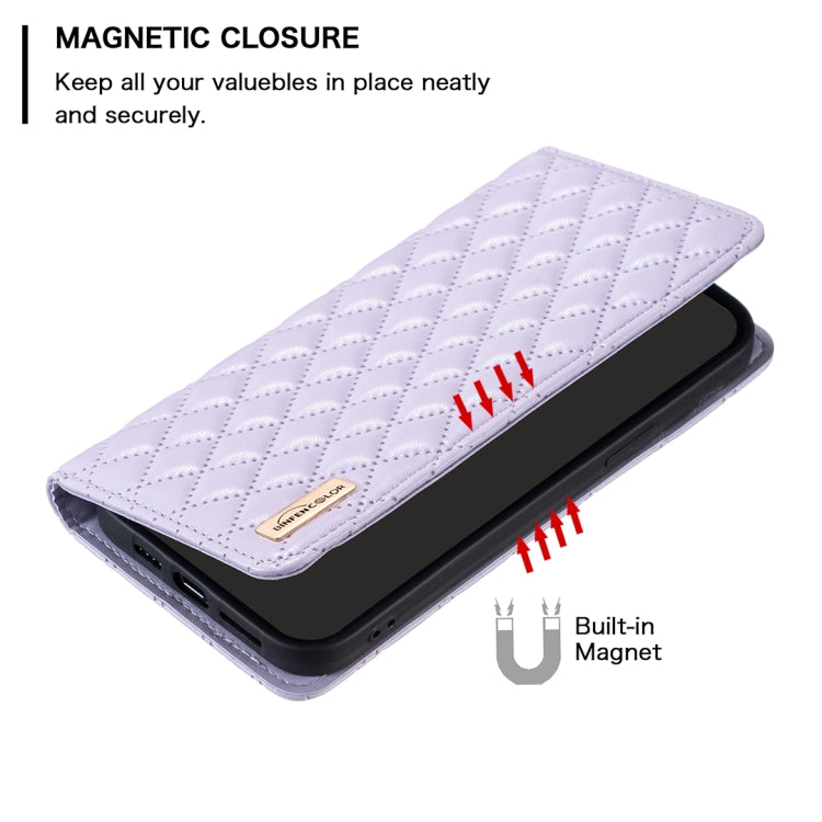 For Samsung Galaxy S25 Ultra 5G Diamond Lattice Magnetic Leather Flip Phone Case(Purple) - Galaxy S25 Ultra 5G Cases by PMC Jewellery | Online Shopping South Africa | PMC Jewellery | Buy Now Pay Later Mobicred