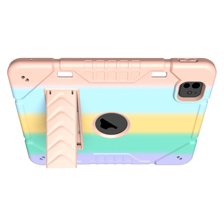 For iPad Pro 11 2024 Armor Holder Silicone Hybrid PC Tablet Case(Gradient Color Gold) - iPad Pro 11 2024 Cases by PMC TechLife | Online Shopping South Africa | PMC TechLife | Buy Now Pay Later Mobicred