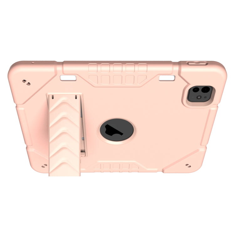 For iPad Pro 11 2024 Armor Holder Silicone Hybrid PC Tablet Case(Rose Gold) - iPad Pro 11 2024 Cases by PMC TechLife | Online Shopping South Africa | PMC TechLife | Buy Now Pay Later Mobicred