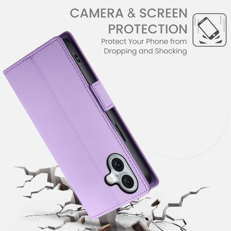 For iPhone 16 Side Buckle Magnetic Frosted Leather Phone Case(Purple) - iPhone 16 Cases by PMC TechLife | Online Shopping South Africa | PMC TechLife | Buy Now Pay Later Mobicred