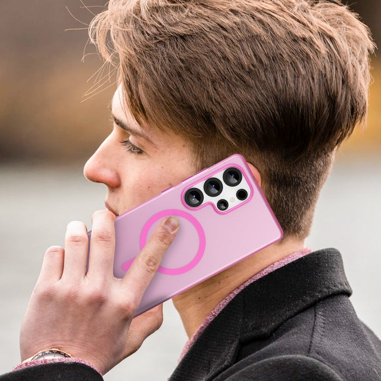 For Samsung Galaxy S25 Ultra MagSafe Frosted Translucent TPU + PC Full Coverage Phone Case(Pink) - Galaxy S25 Ultra 5G Cases by PMC Jewellery | Online Shopping South Africa | PMC Jewellery | Buy Now Pay Later Mobicred