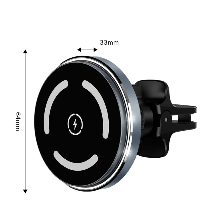 M68 15W Magnetic Wireless Charging Car Holder(Dark Grey) - Wireless Charger Holders by PMC TechLife | Online Shopping South Africa | PMC TechLife | Buy Now Pay Later Mobicred