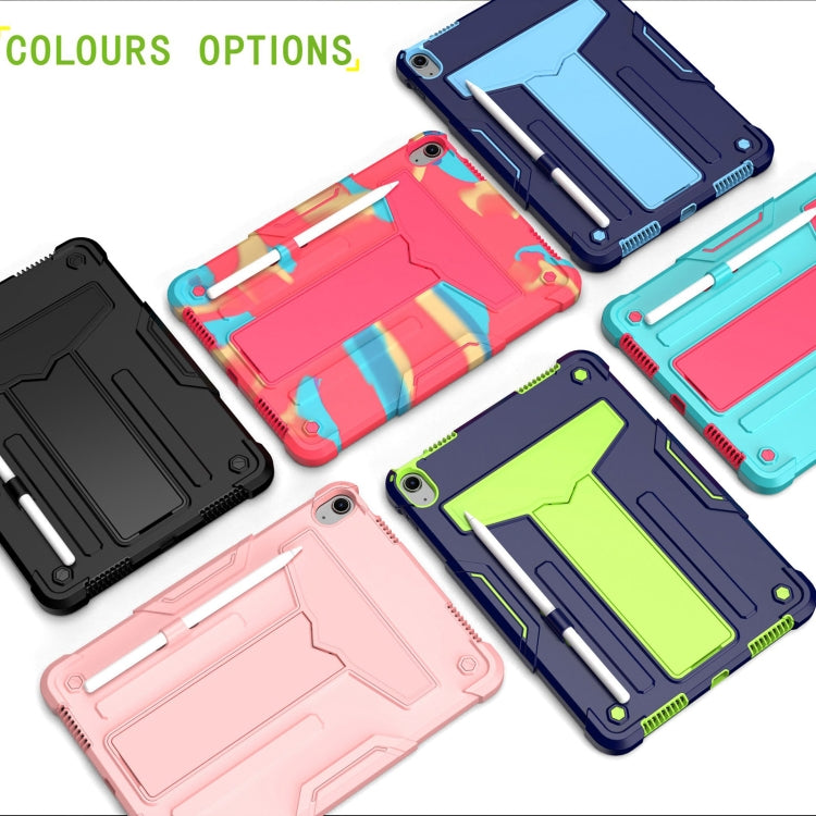 For iPad Air 11 2024 T Holder Robot Silicone Hybrid PC Tablet Case(Navy Yellow Green) - iPad Air 11 2024 Cases by PMC TechLife | Online Shopping South Africa | PMC TechLife | Buy Now Pay Later Mobicred