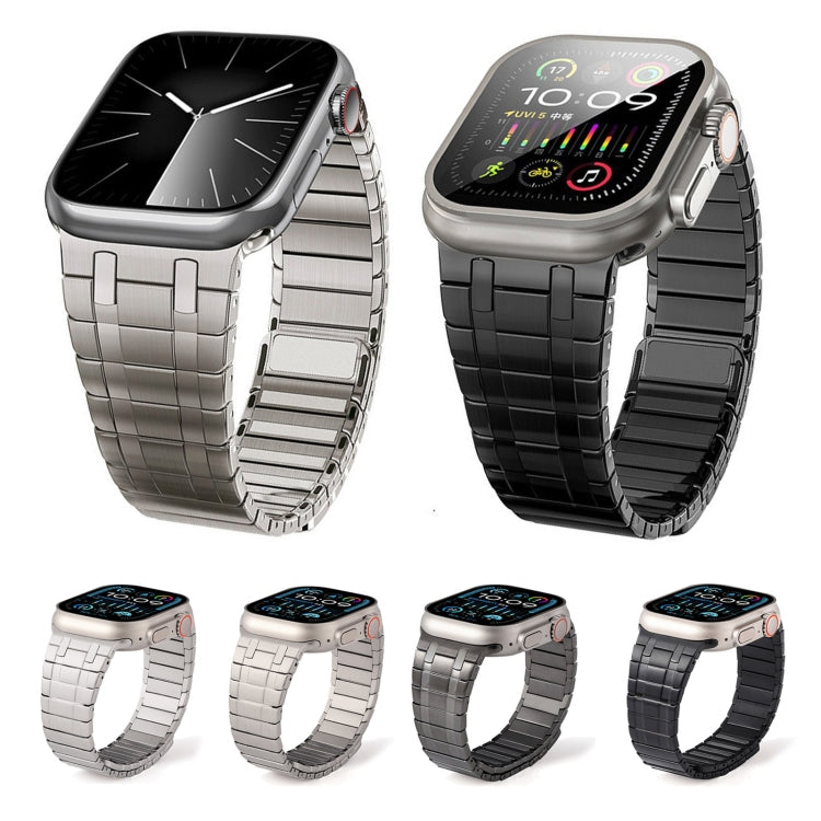 For Apple Watch Series 4 44mm Magnetic Stainless Steel Watch Band(Titanium Gold) - free shipping - PMc TechLife - Order now!
