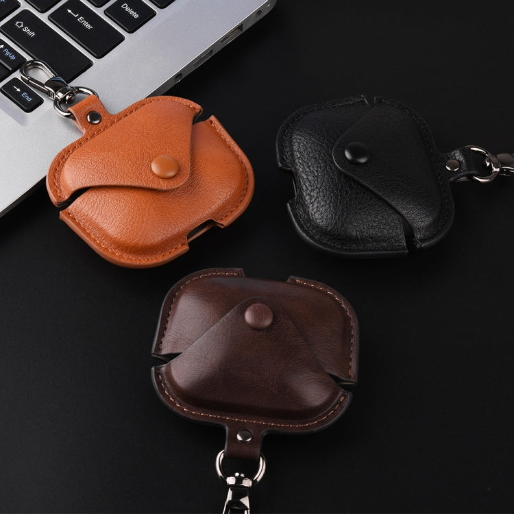 For Redmi Buds 5 / 6S Business Leather Earphone Protective Case with Hook(Green) - Xiaomi Earphone Case by PMC Jewellery | Online Shopping South Africa | PMC Jewellery | Buy Now Pay Later Mobicred