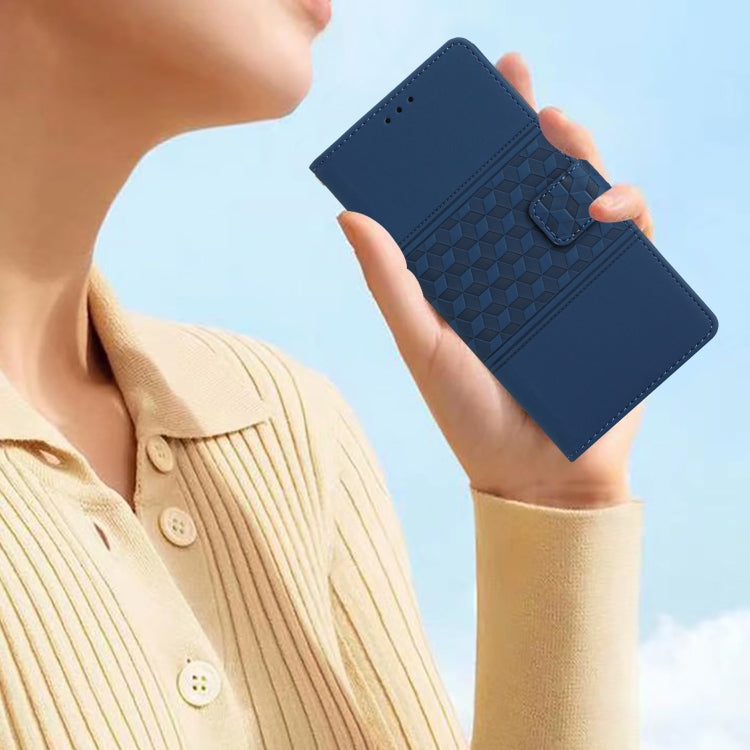For Samsung Galaxy S25 5G Diamond Embossed Skin Feel Leather Phone Case(Dark Blue) - free shipping - PMC Jewellery - Order now!