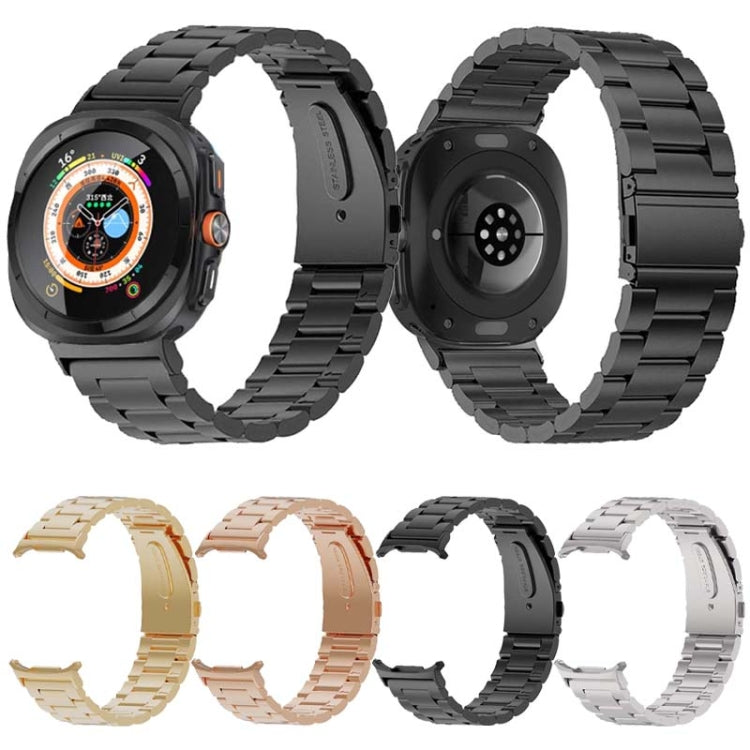 For Samsung Galaxy Watch Ultra 47mm Three Beads Steel Watch Band(Gold) - free shipping - PMC TechLife - Order now!