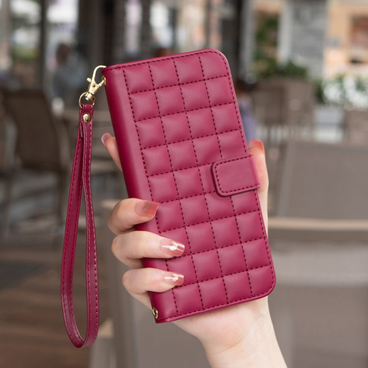For iPhone 16e Square Texture Leather Phone Case(Red) - iPhone 16e Cases by PMC TechLife | Online Shopping South Africa | PMC TechLife | Buy Now Pay Later Mobicred