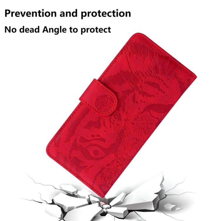 For Samsung Galaxy S25+ 5G Tiger Embossing Pattern Flip Leather Phone Case(Red) - Galaxy S25+ 5G Cases by PMC Jewellery | Online Shopping South Africa | PMC Jewellery | Buy Now Pay Later Mobicred