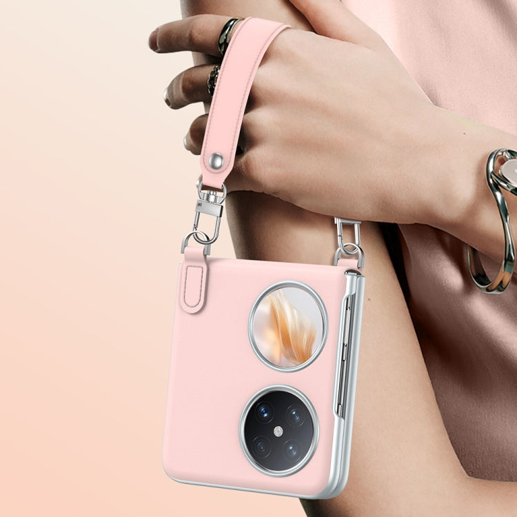 For Huawei nova Flip SULADA Skin Feel Liquid Leather Phone Case with Strap(Pink) - free shipping - PMC TechLife - Order now!